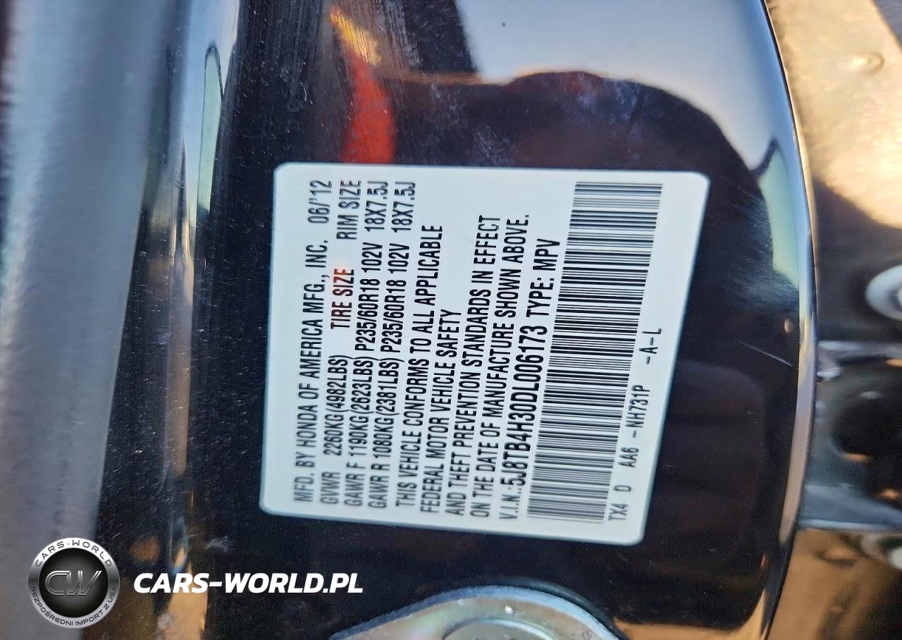 2013 Acura Rdx VIN:5J8TB4H30DL006173 - 12