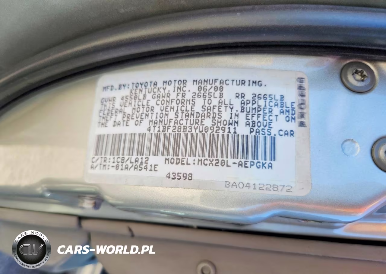 2000 Toyota Avalon Xl VIN:4T1BF28B3YU092911 - 13