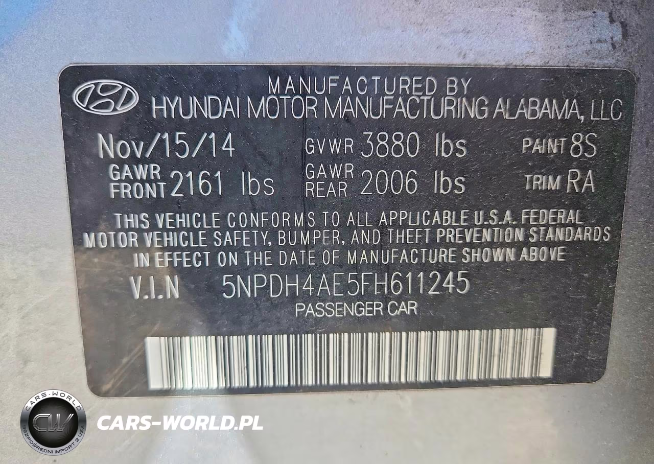 2015 Hyundai Elantra Se VIN:5NPDH4AE5FH611245 - 12