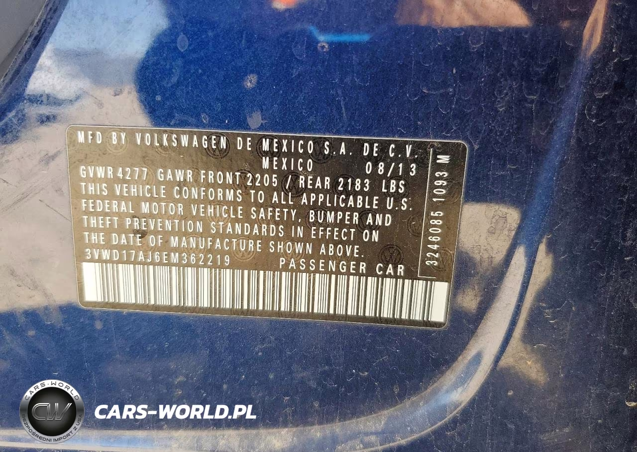 2014 Volkswagen Jetta Se VIN:3VWD17AJ6EM362219 - 12