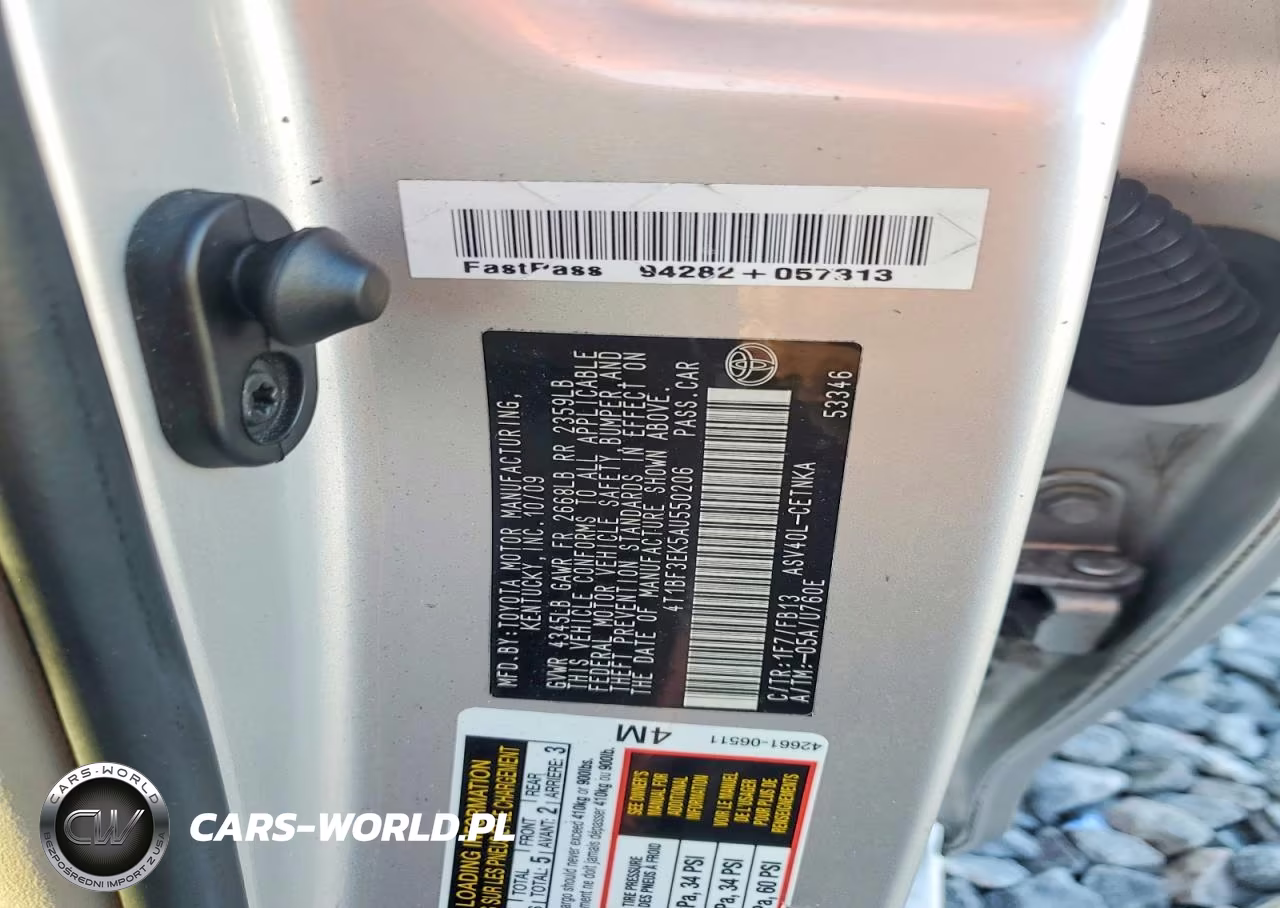 2010 Toyota Camry Le VIN:4T1BF3EK5AU550206 - 12
