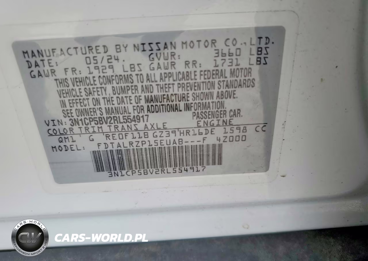 2024 Nissan Kicks S VIN:3N1CP5BV2RL554917 - 13