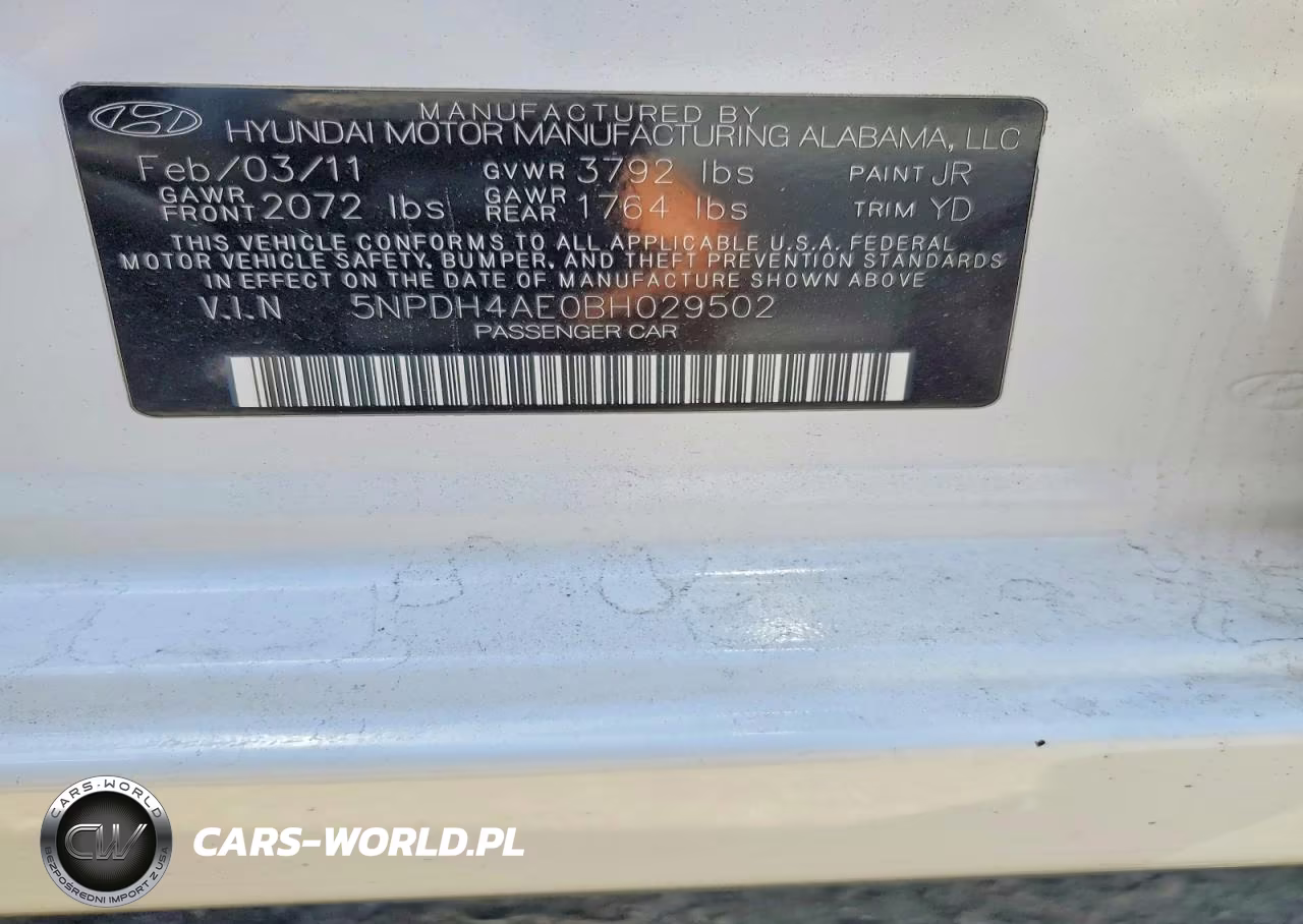 2011 Hyundai Elantra Gls VIN:5NPDH4AE0BH029502 - 13