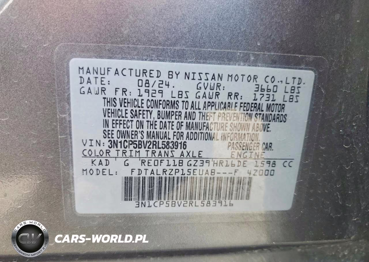 2024 Nissan Kicks VIN:3N1CP5BV2RL583916 - 13