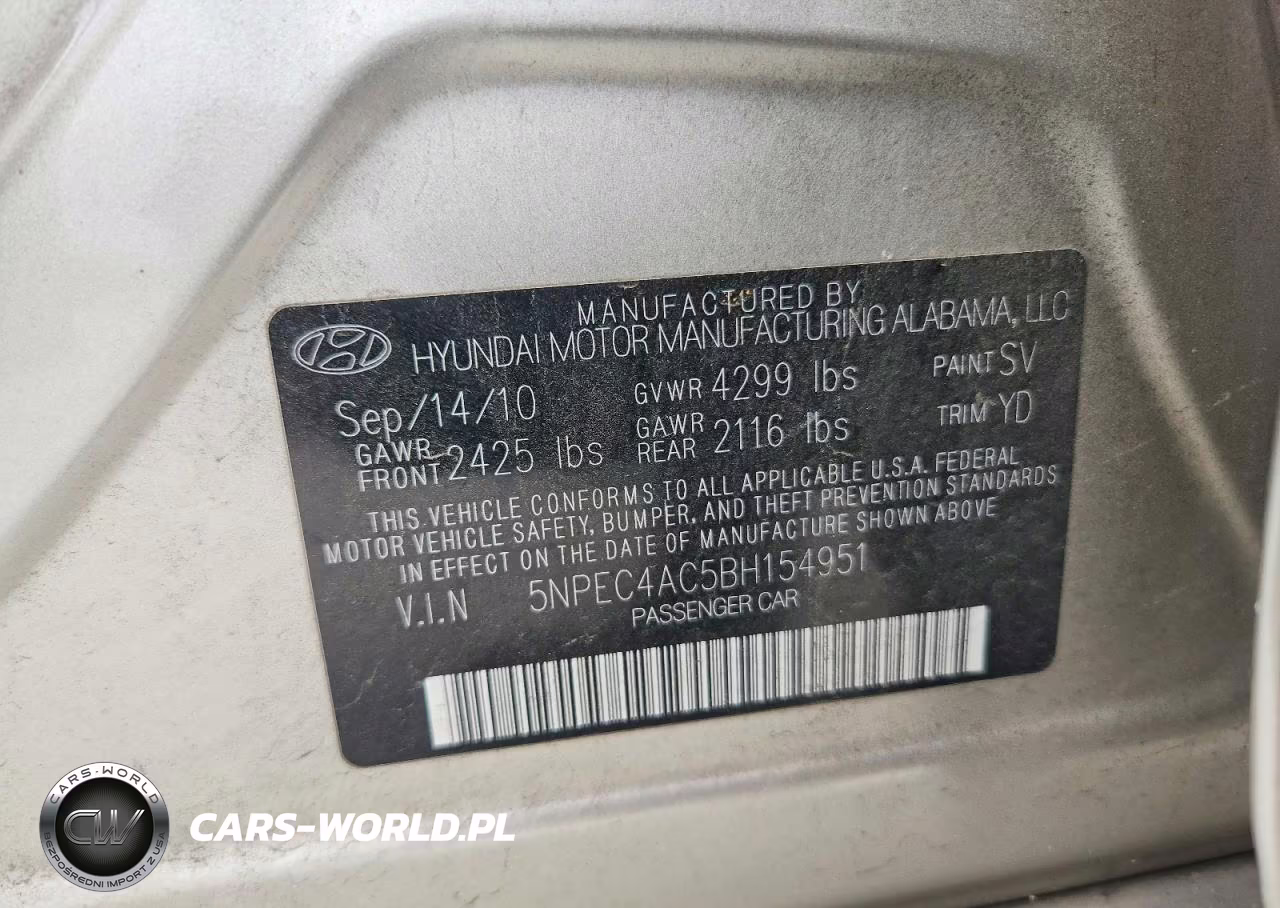 2011 Hyundai Sonata Limited VIN:5NPEC4AC5BH154951 - 12