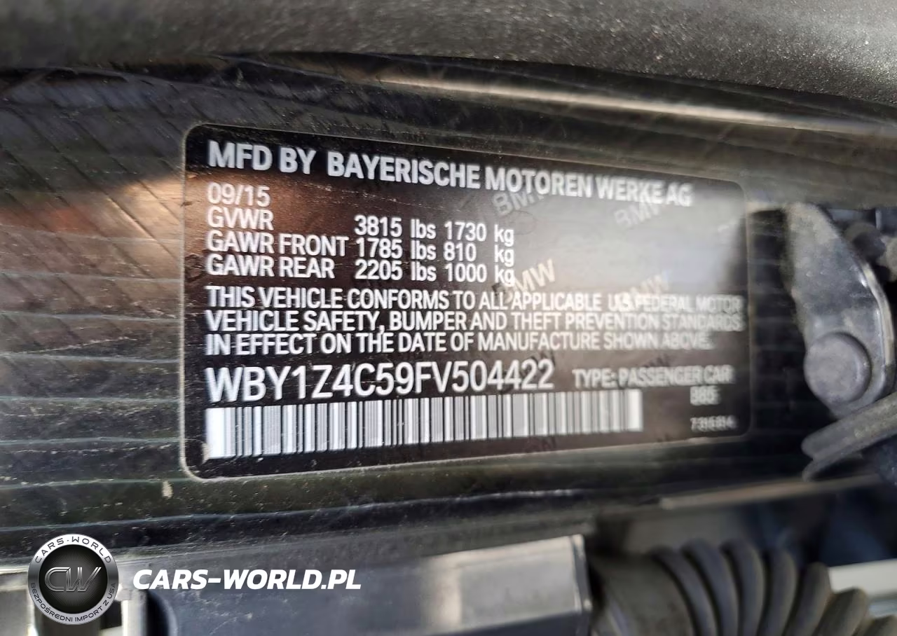 2015 BMW I3 Rex VIN:WBY1Z4C59FV504422 - 12