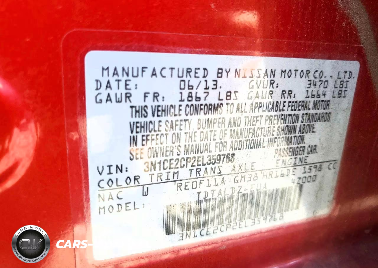2014 Nissan Versa Note Sv VIN:3N1CE2CP2EL359768 - 12
