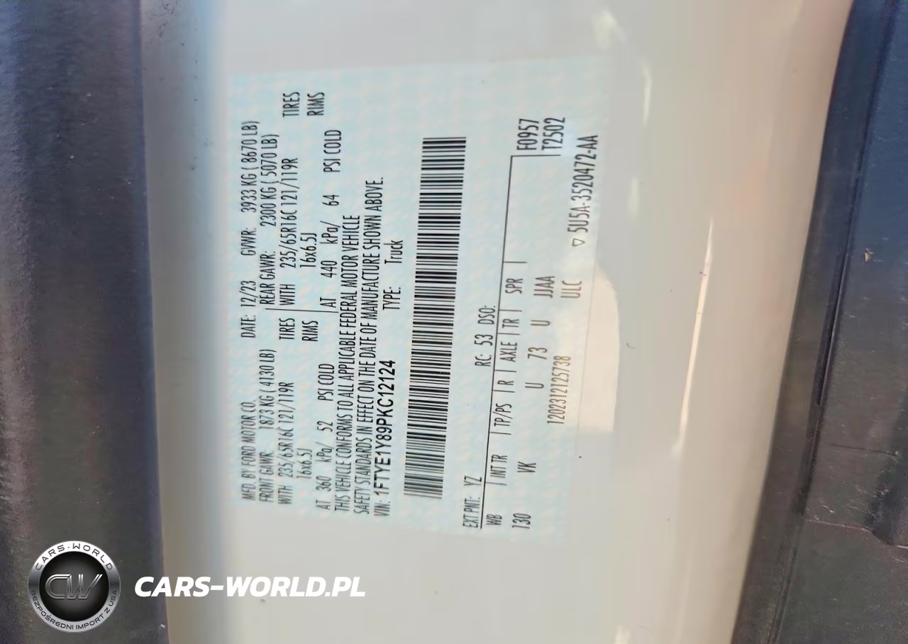 2023 Ford Transit T-150 VIN:1FTYE1Y89PKC12124 - 12