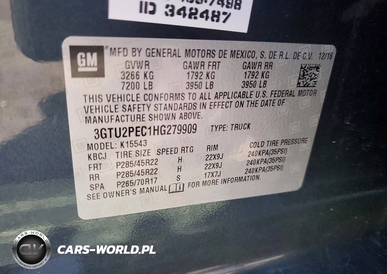 2017 GMC Sierra K1500 Denali VIN:3GTU2PEC1HG279909 - 12