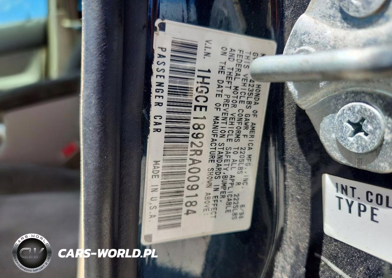 1994 Honda Accord Ex VIN:1HGCE1892RA009184 - 12