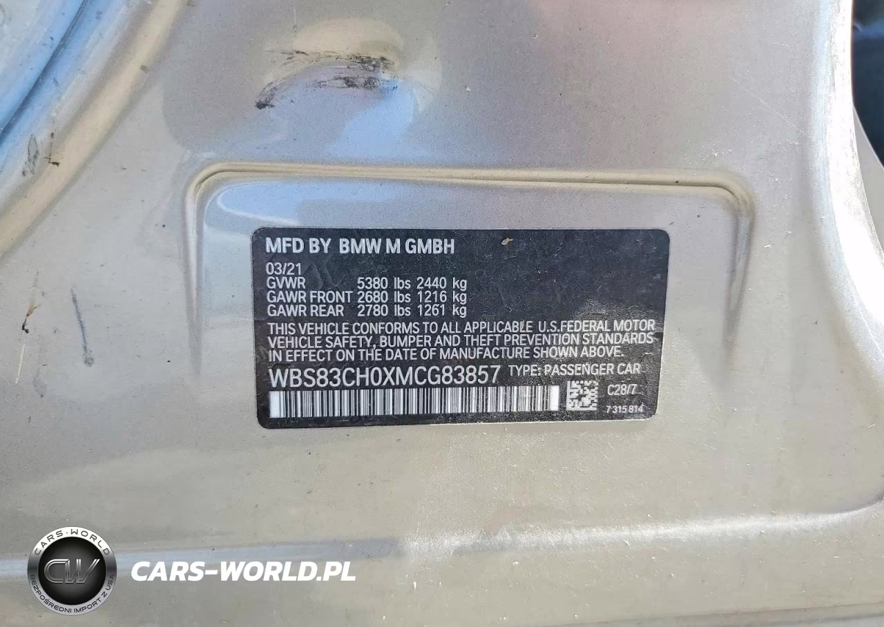 2021 BMW M5 VIN:WBS83CH0XMCG83857 - 12