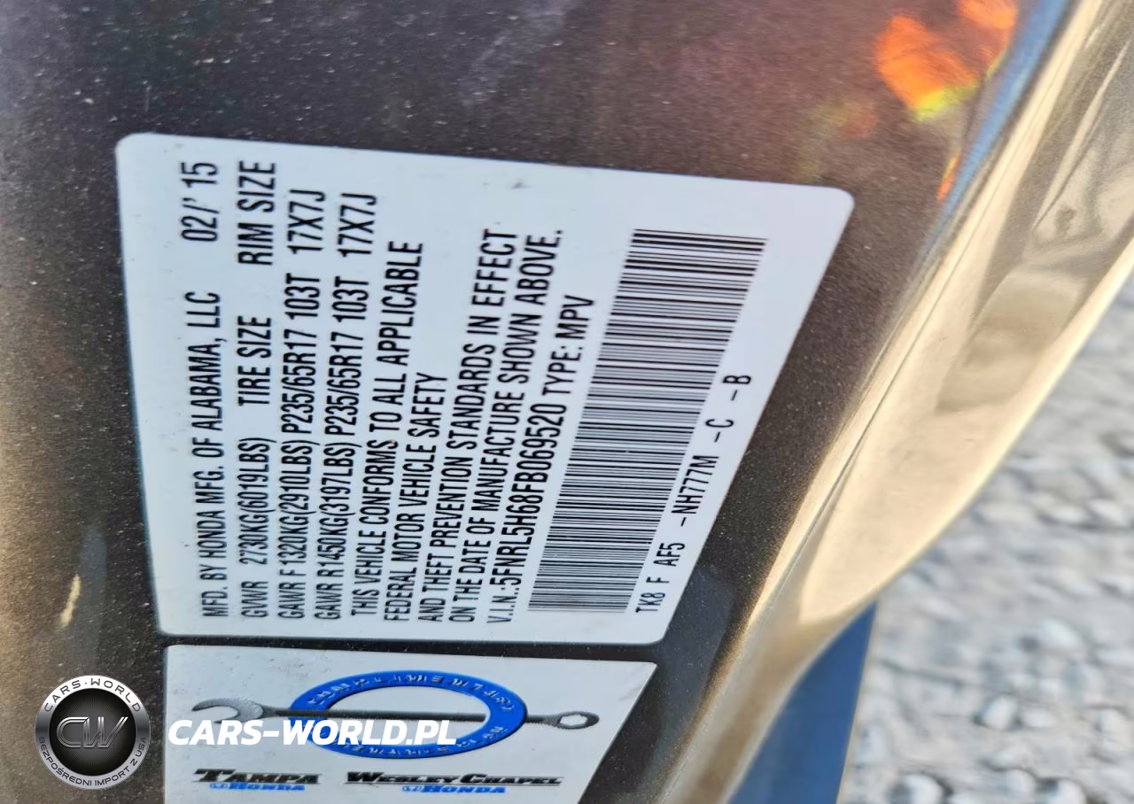 2015 Honda Odyssey Exl VIN:5FNRL5H68FB069520 - 12
