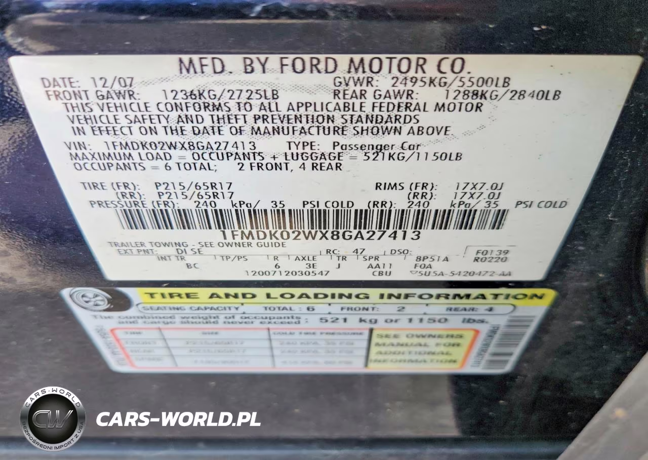 2008 Ford Taurus X Sel VIN:1FMDK02WX8GA27413 - 14