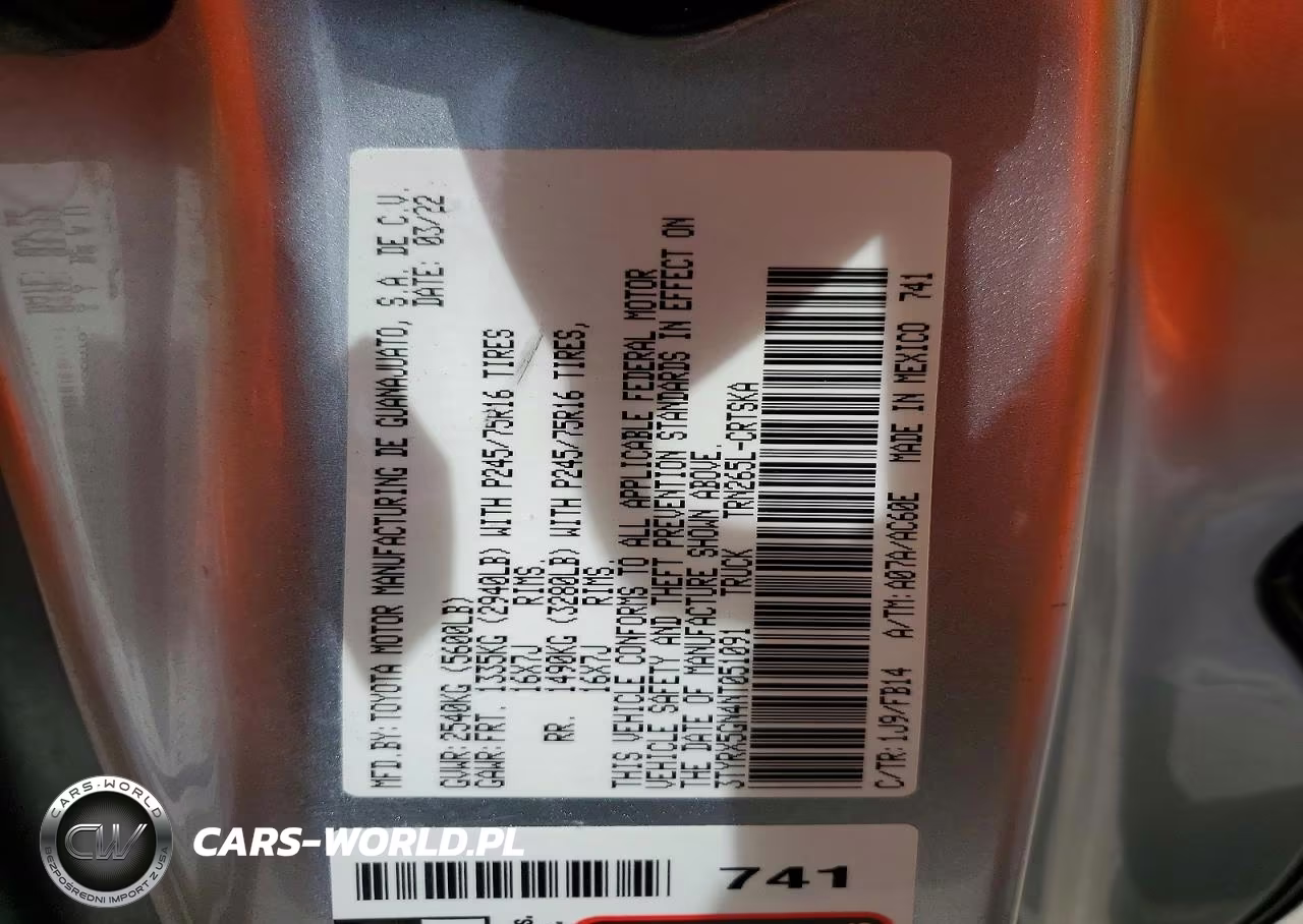 2022 Toyota Tacoma Sr VIN:3TYRX5GN4NT051091 - 12