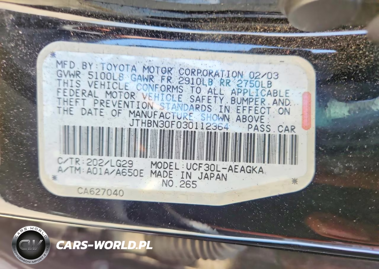 2003 Lexus Ls 430 VIN:JTHBN30F030112364 - 12