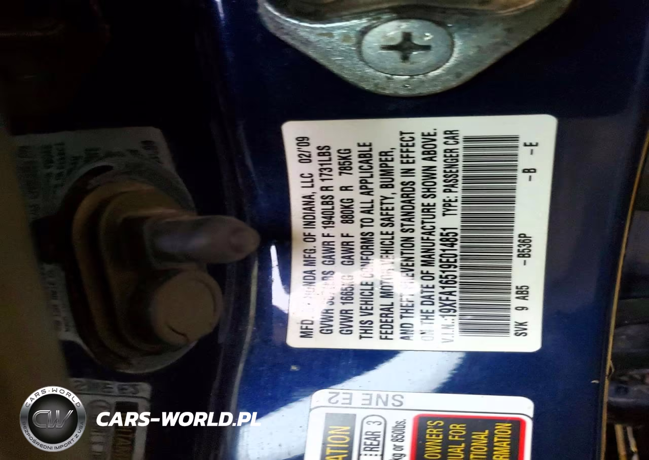 2009 Honda Civic Lx VIN:19XFA16519E014851 - 12
