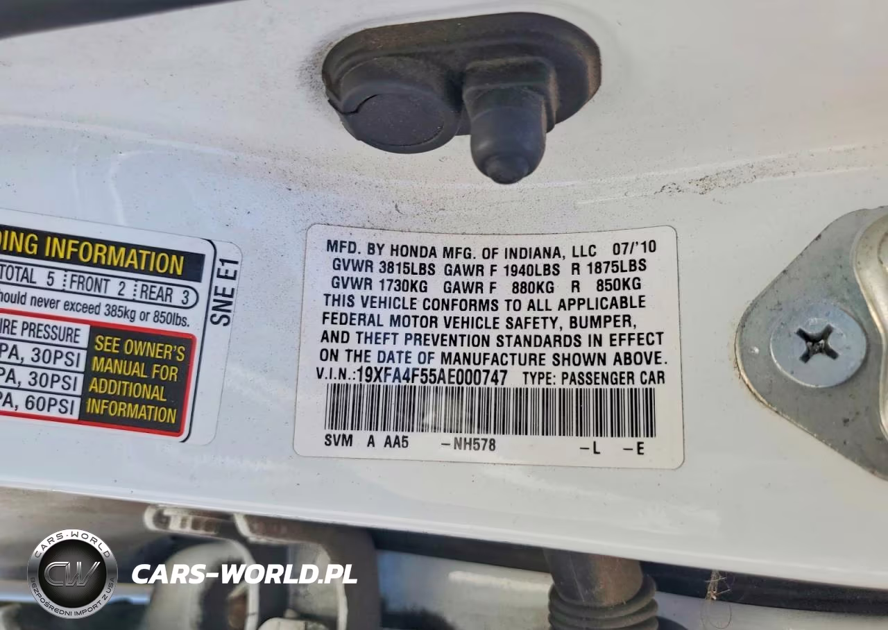 2010 Honda Civic Gx VIN:19XFA4F55AE000747 - 12