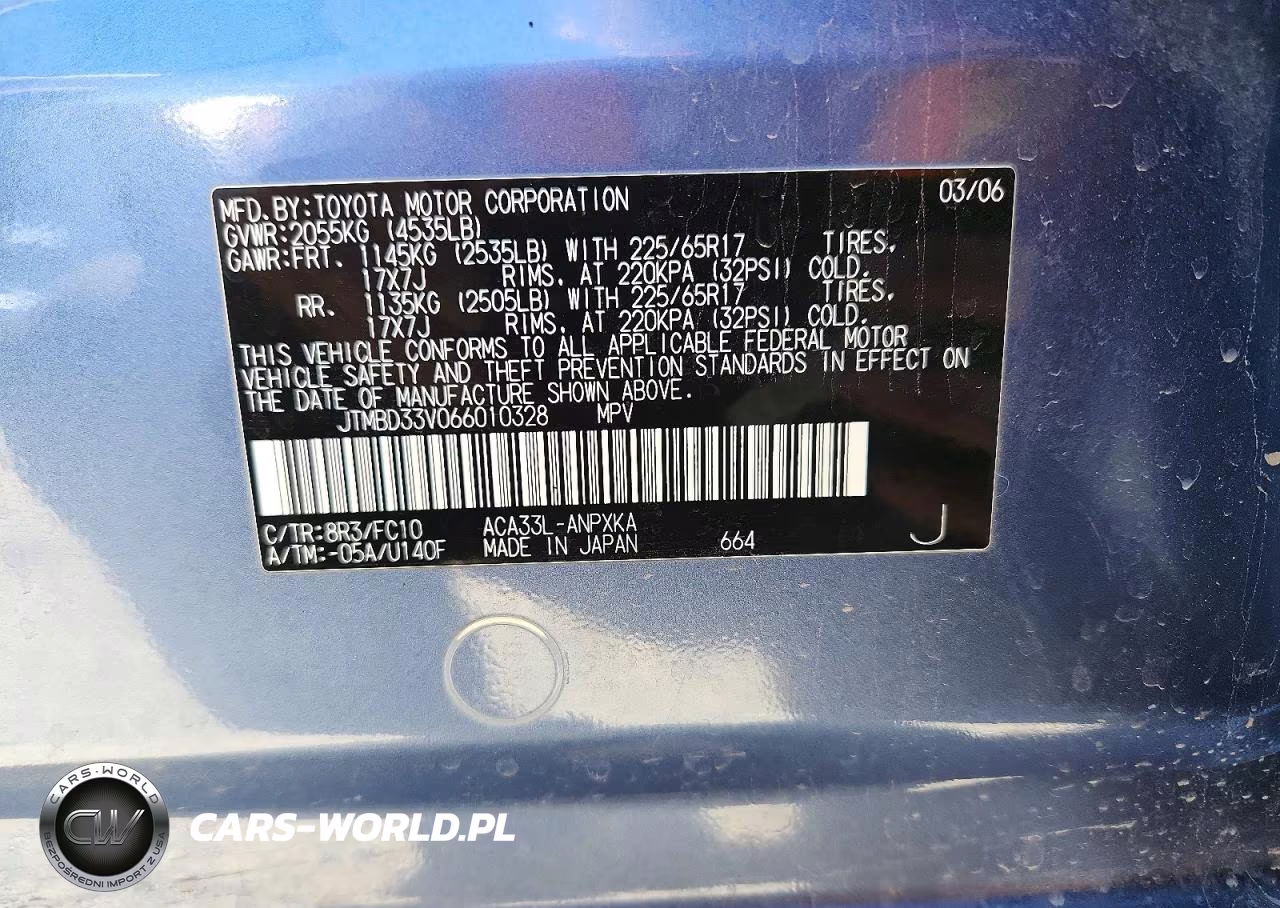 2006 Toyota Rav4 Base VIN:JTMBD33V066010328 - 12