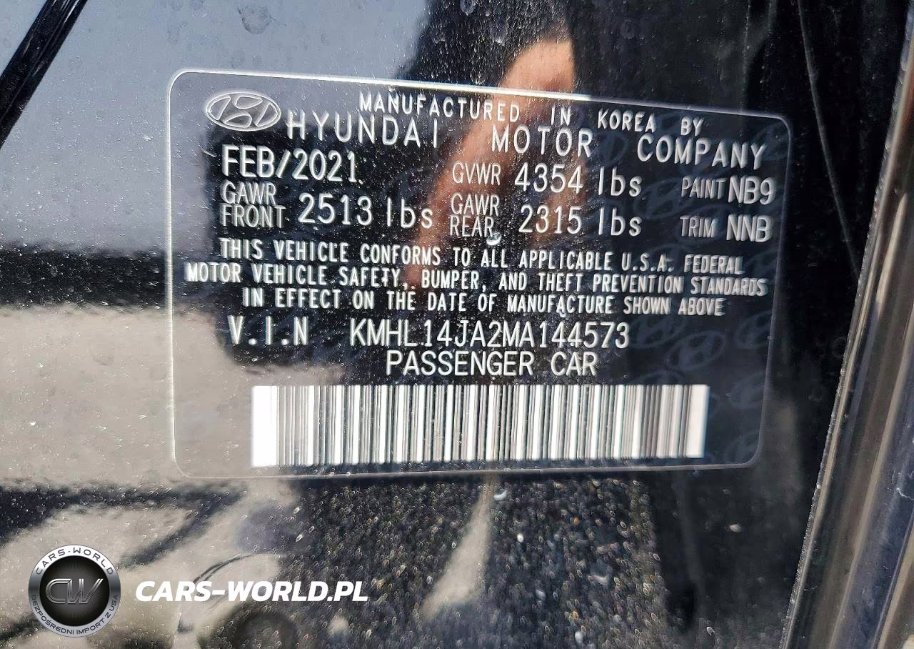 2021 Hyundai Sonata Sel VIN:KMHL14JA2MA144573 - 12