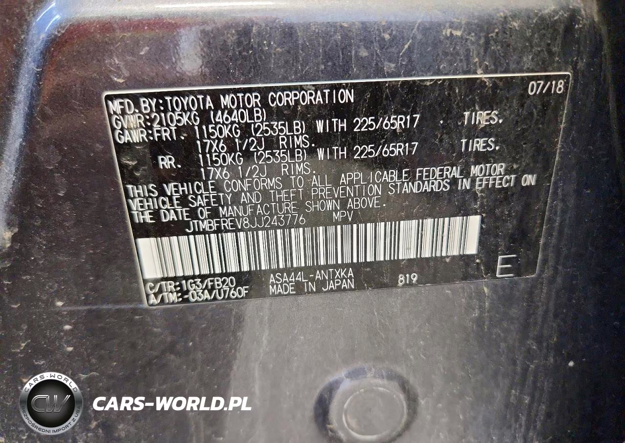 2018 Toyota Rav4 Le VIN:JTMBFREV8JJ243776 - 12