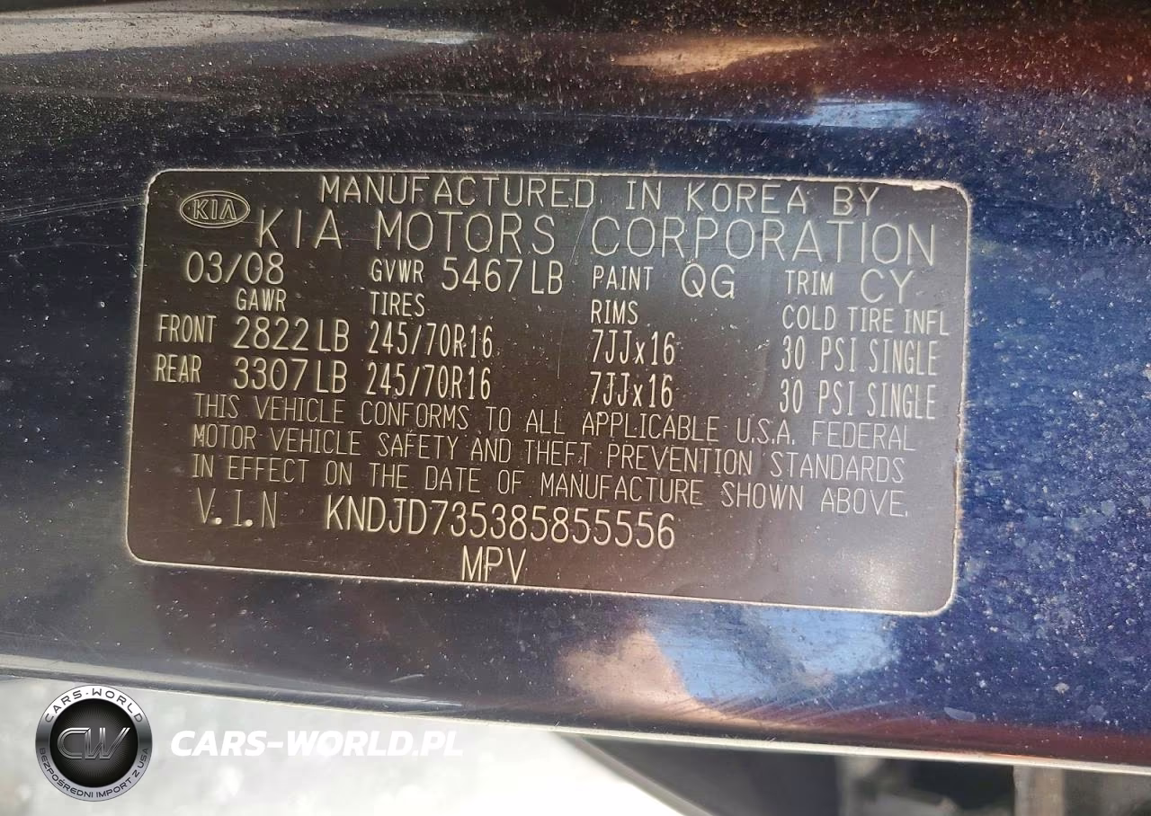 2008 Kia Sorento Base VIN:KNDJD735385855556 - 13