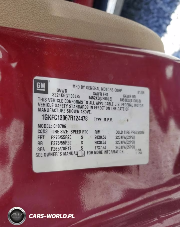 2007 GMC Yukon VIN:1GKFC13067R124478 - 12