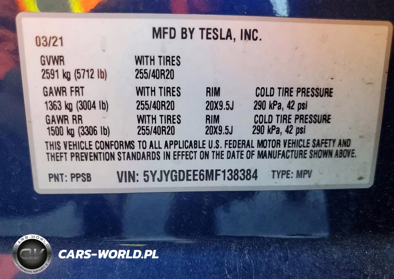 2021 Tesla Model Y VIN:5YJYGDEE6MF138384 - 12