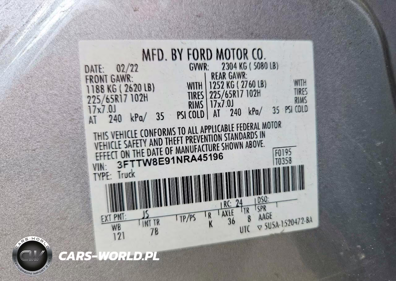 2022 Ford Maverick Xl VIN:3FTTW8E91NRA45196 - 12