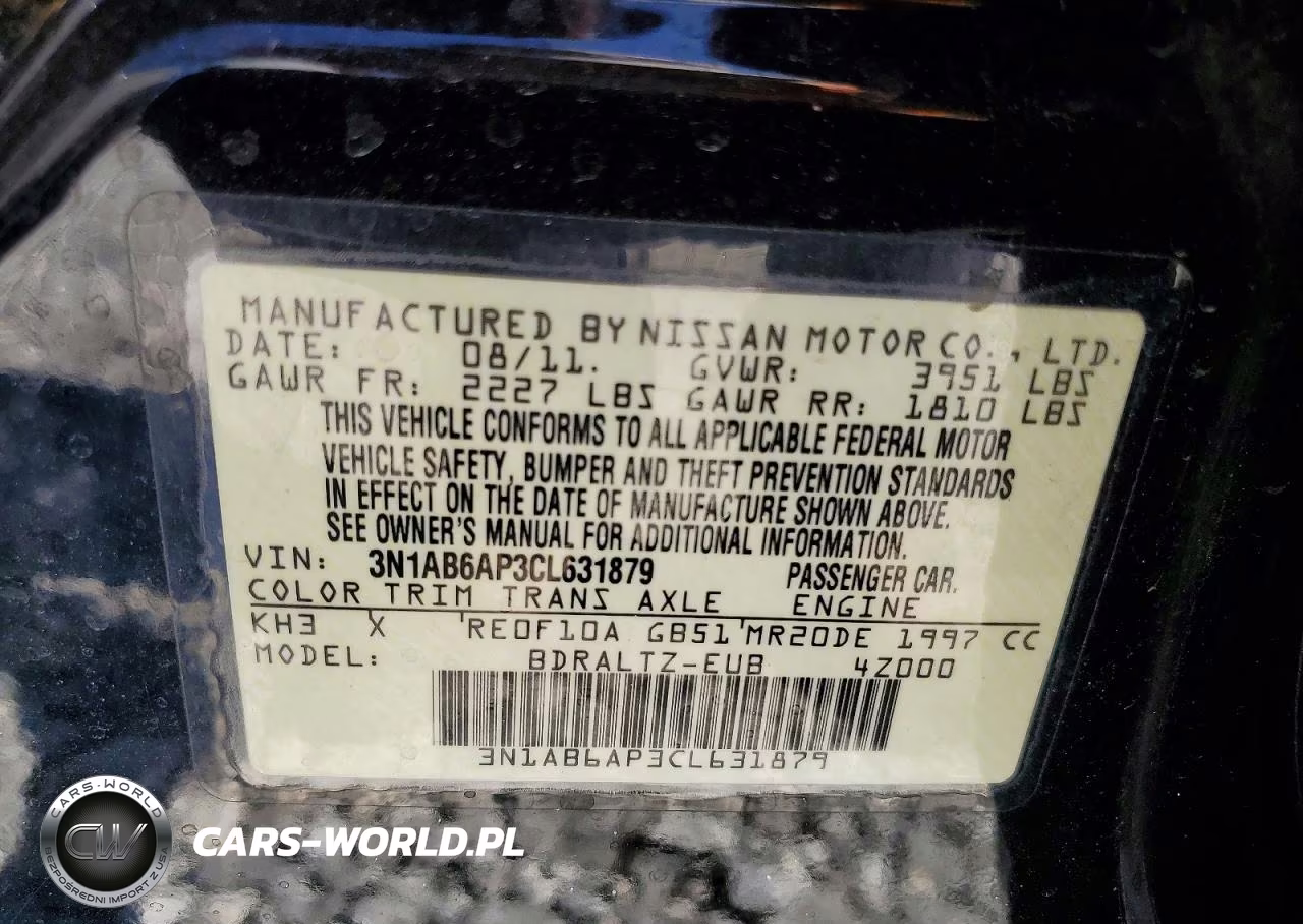 2012 Nissan Sentra 2.0 VIN:3N1AB6AP3CL631879 - 13