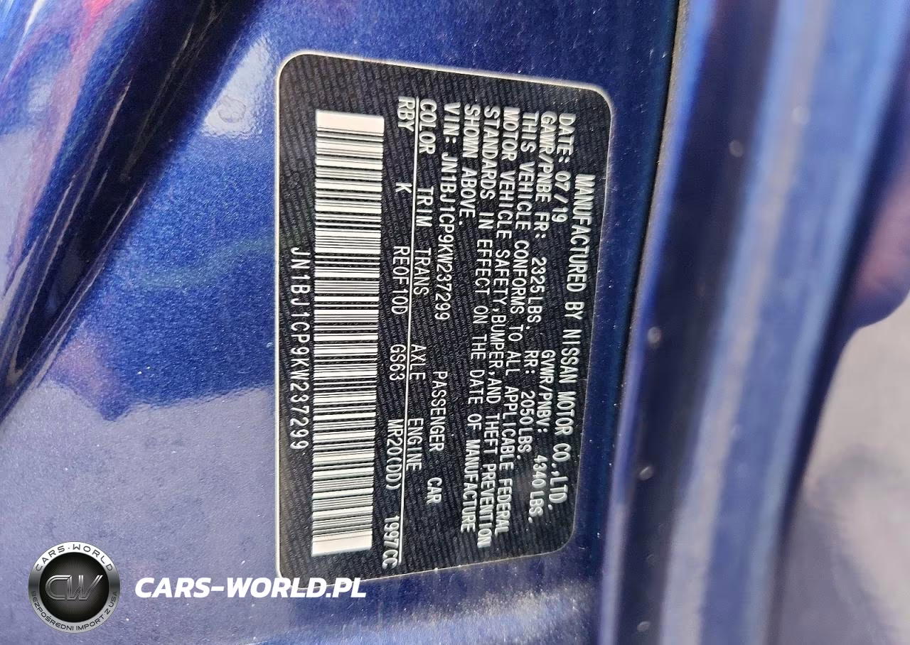 2019 Nissan Rogue Sport Sl VIN:JN1BJ1CP9KW237299 - 14