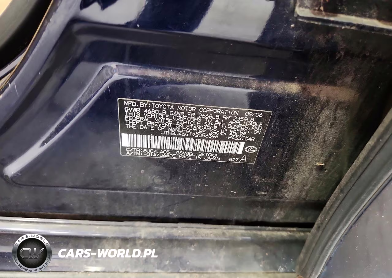 2007 Lexus Es 350 VIN:JTHBJ46G172056396 - 12
