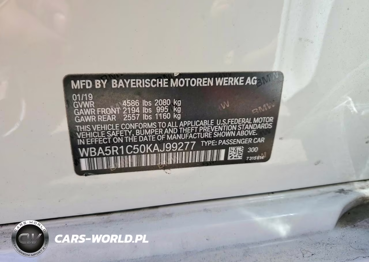 2019 BMW 3 Series VIN:WBA5R1C50KAJ99277 - 12
