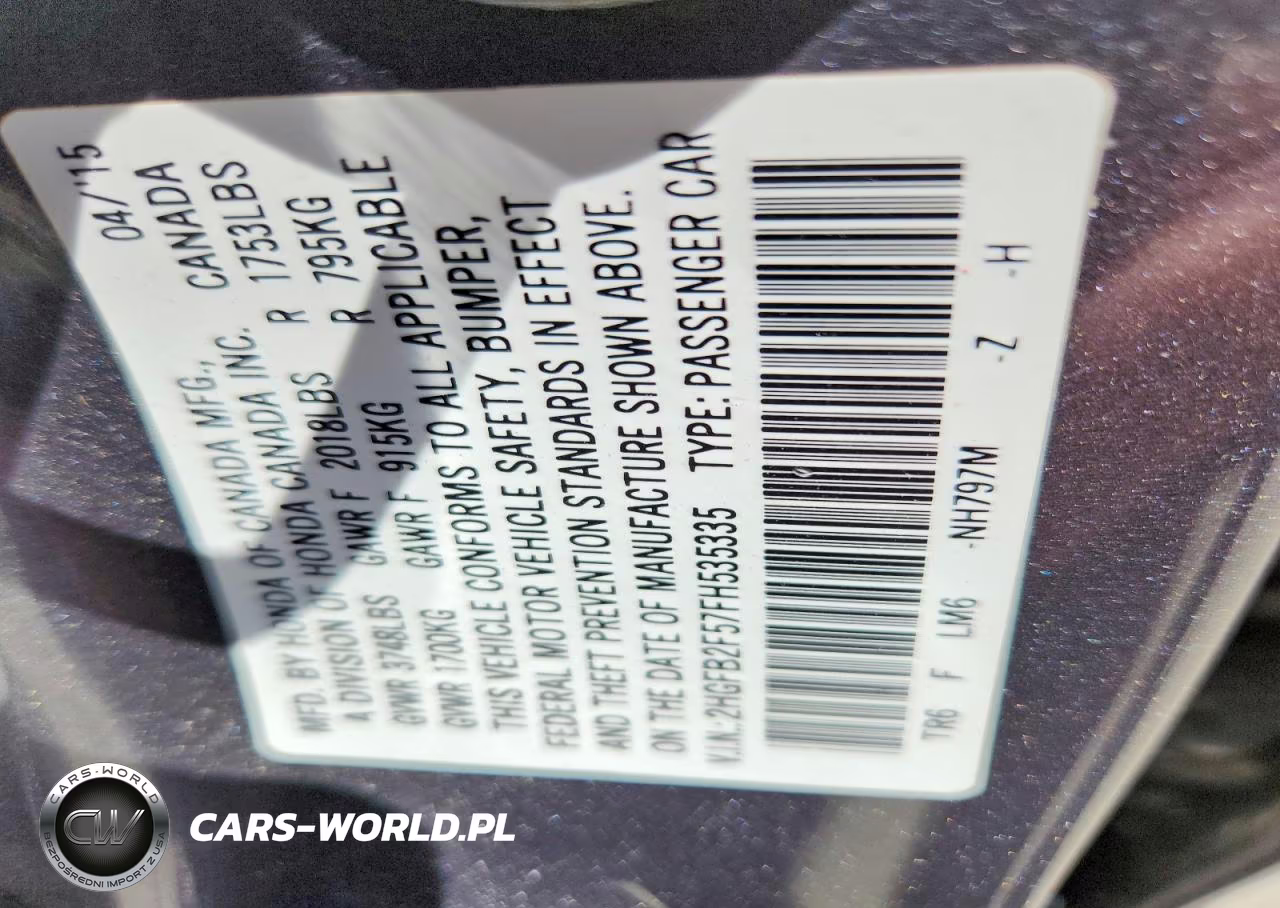 2015 Honda Civic Lx VIN:2HGFB2F57FH535335 - 12