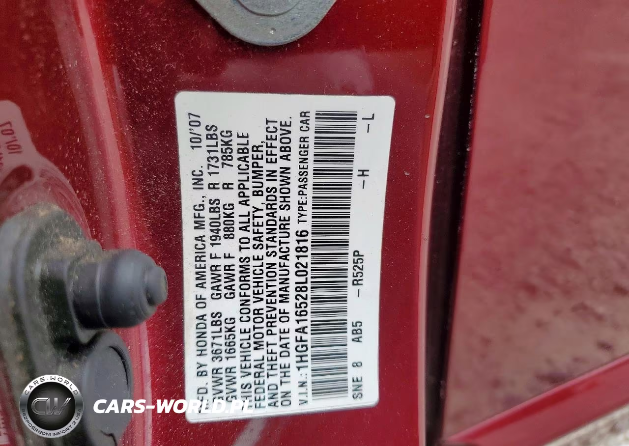 2008 Honda Civic Lx VIN:1HGFA16528L021816 - 12