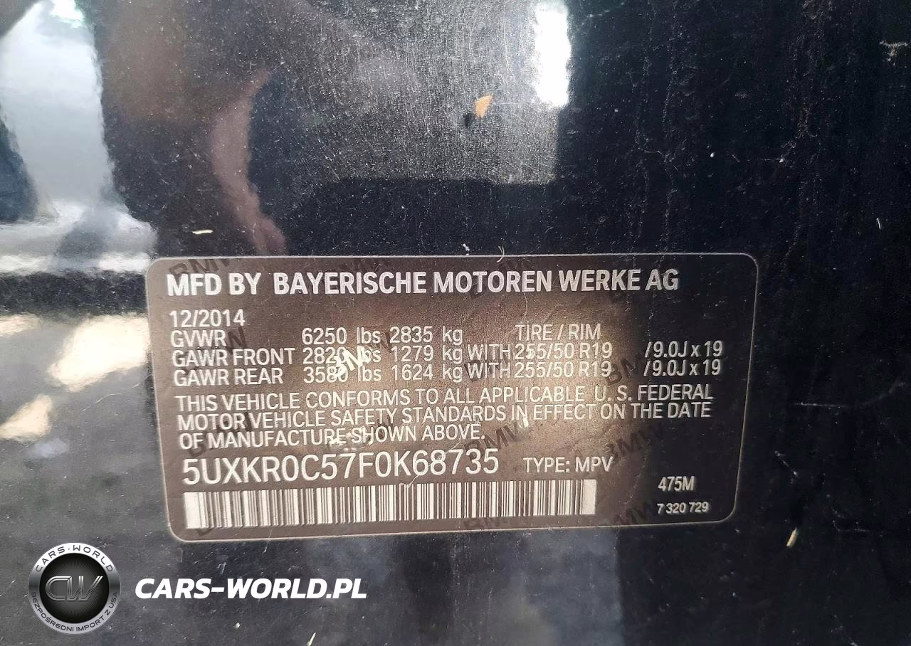 2015 BMW X5 xDrive35I VIN:5UXKR0C57F0K68735 - 13
