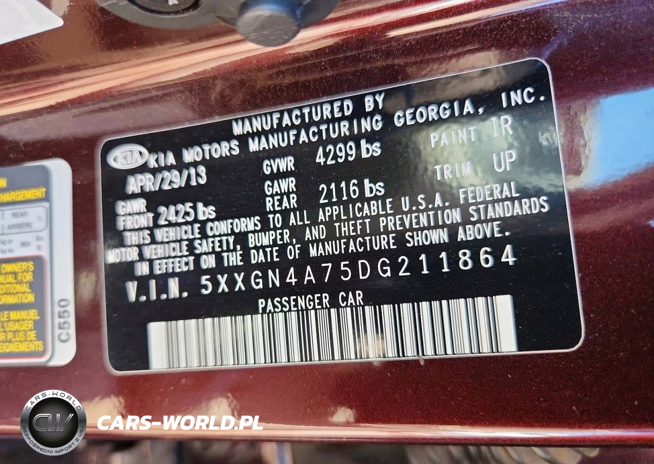 2013 Kia Optima Ex VIN:5XXGN4A75DG211864 - 13