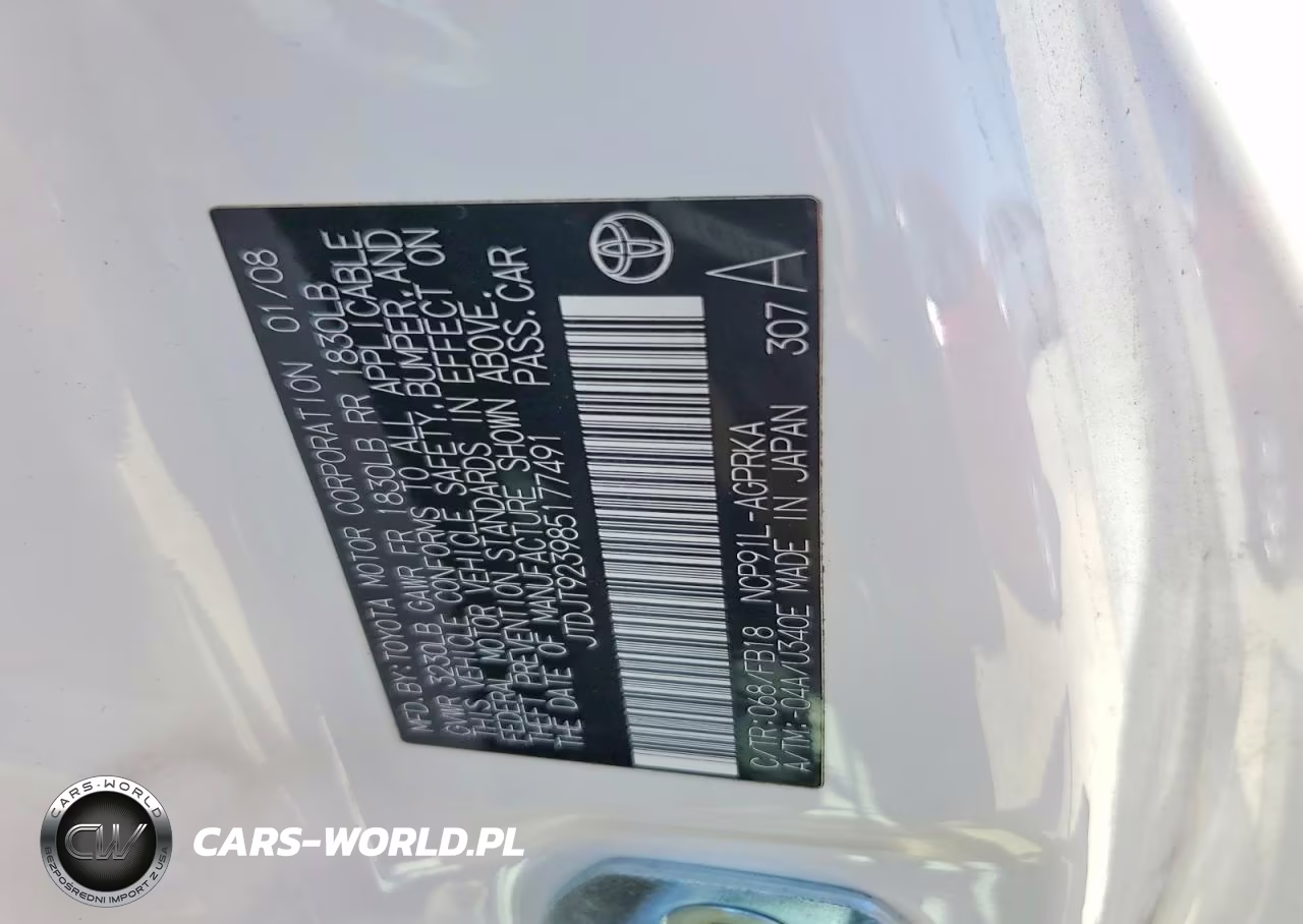 2008 Toyota Yaris Base VIN:JTDJT923985177491 - 12