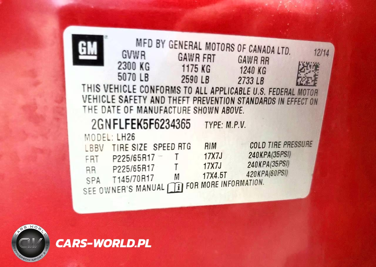 2015 Chevrolet Equinox Lt VIN:2GNFLFEK5F6234365 - 13