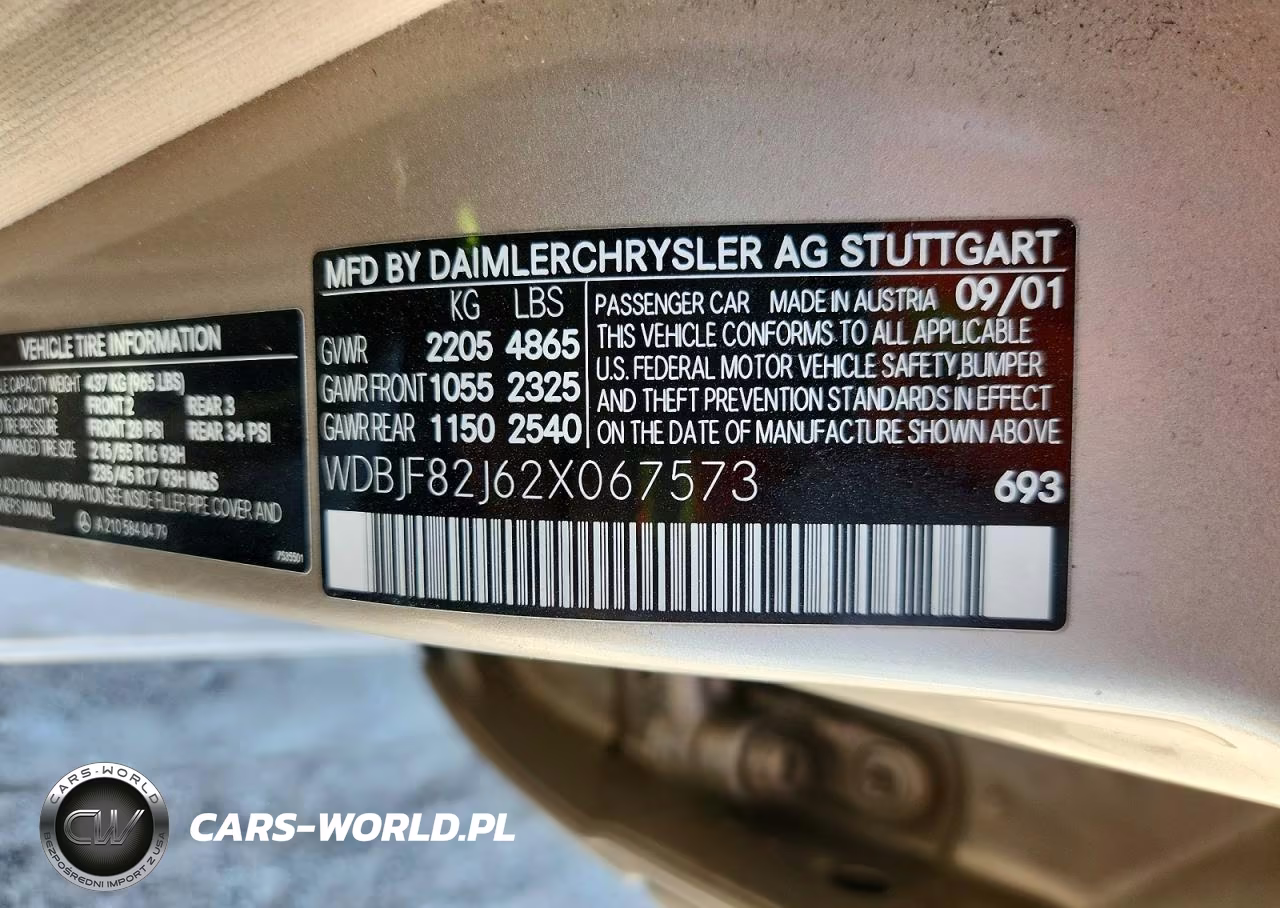 2002 Mercedes-Benz E 320 4Matic VIN:WDBJF82J62X067573 - 12