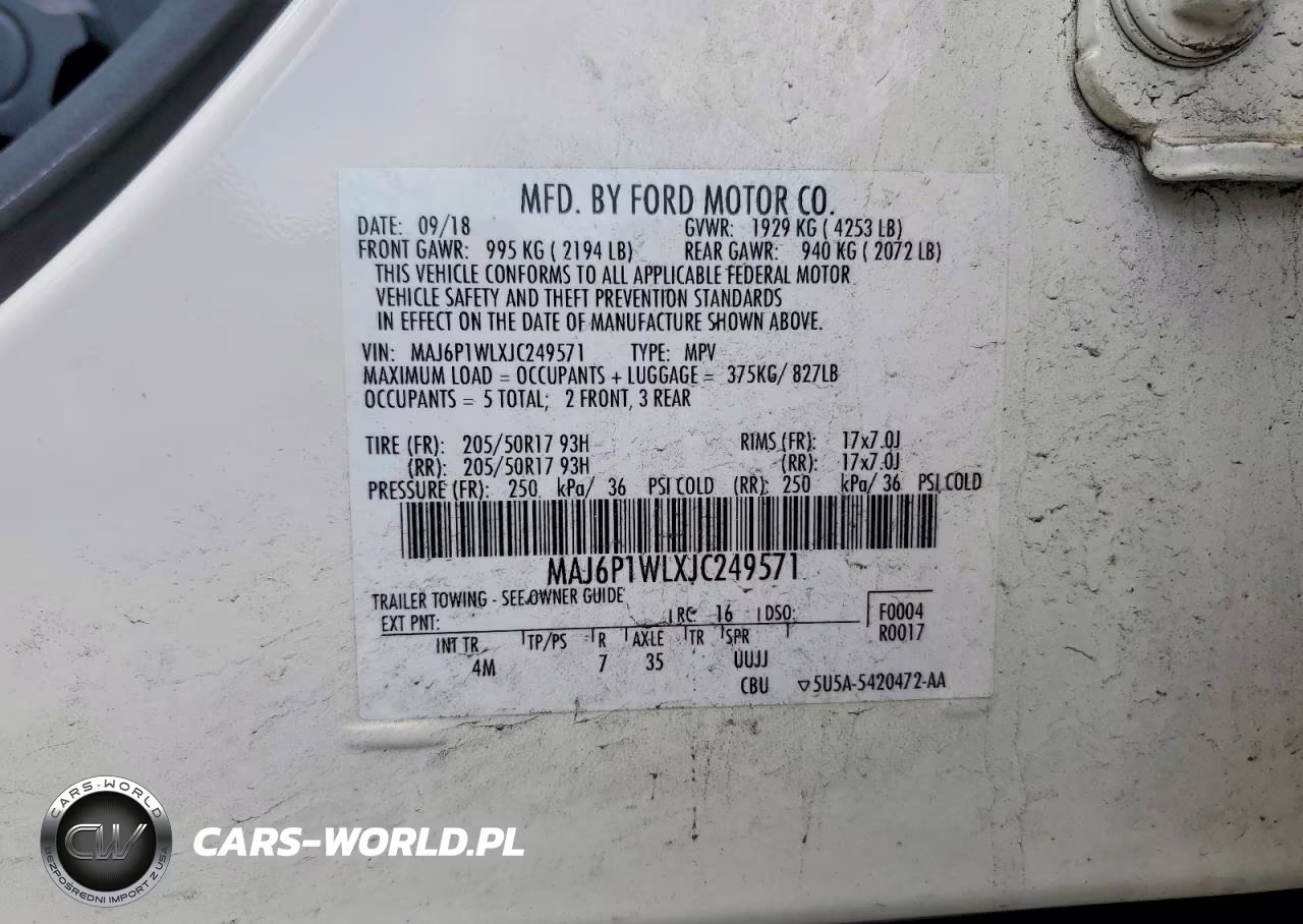2018 Ford Ecosport Titanium VIN:MAJ6P1WLXJC249571 - 12