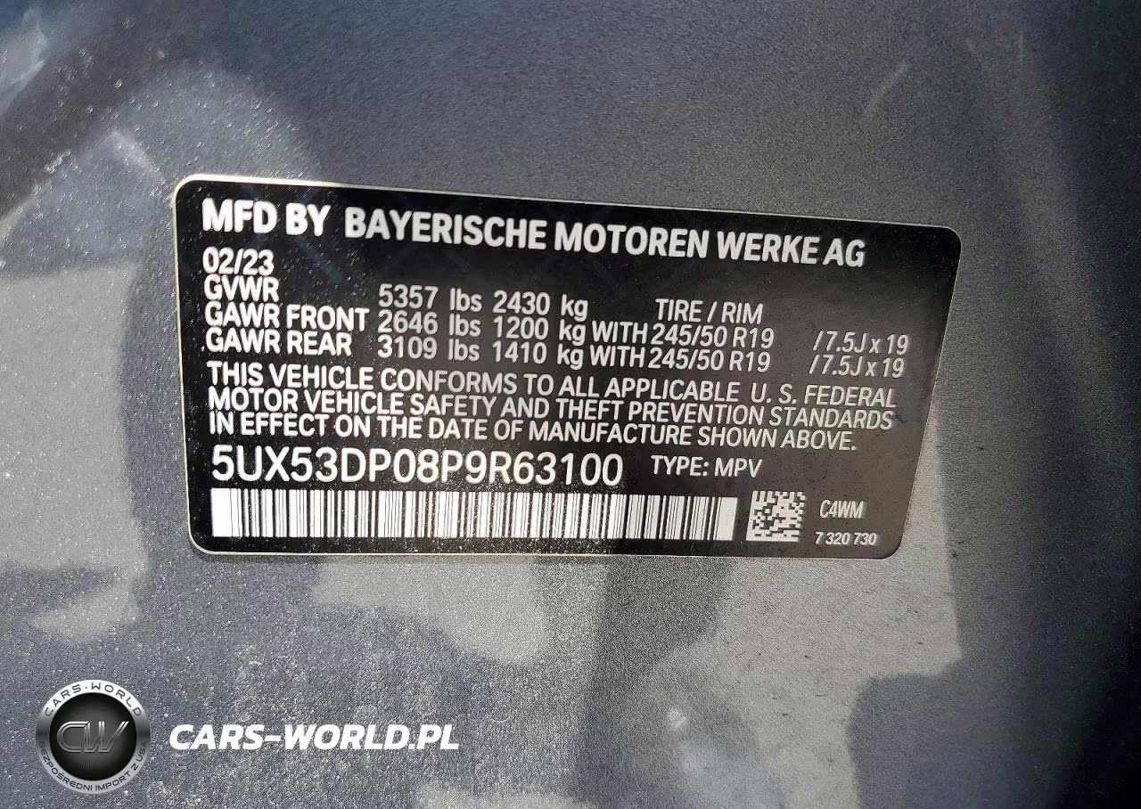2023 BMW X3 xDrive30I VIN:5UX53DP08P9R63100 - 13