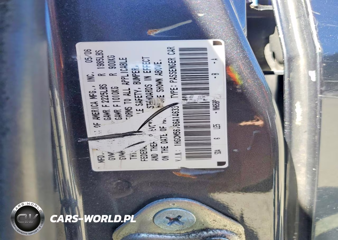 2006 Honda Accord VIN:1HGCM56766A146331 - 12