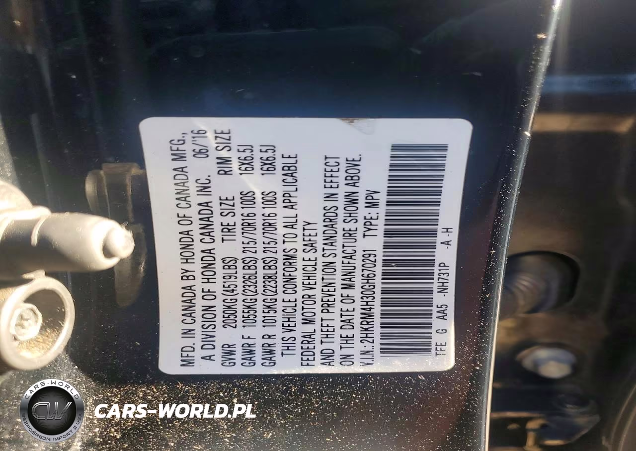 2016 Honda Cr-V Lx VIN:2HKRM4H30GH670291 - 12