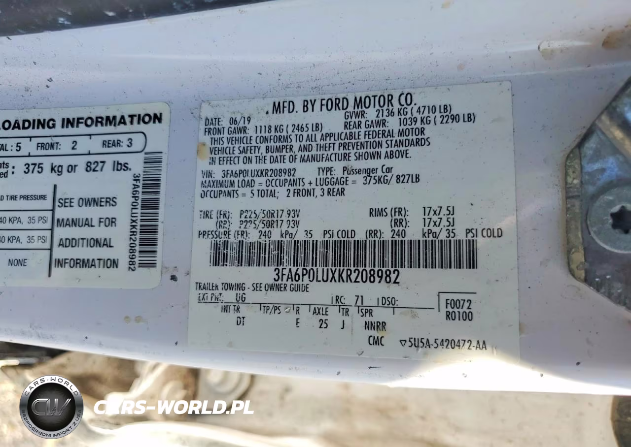 2019 Ford Fusion Se VIN:3FA6P0LUXKR208982 - 12