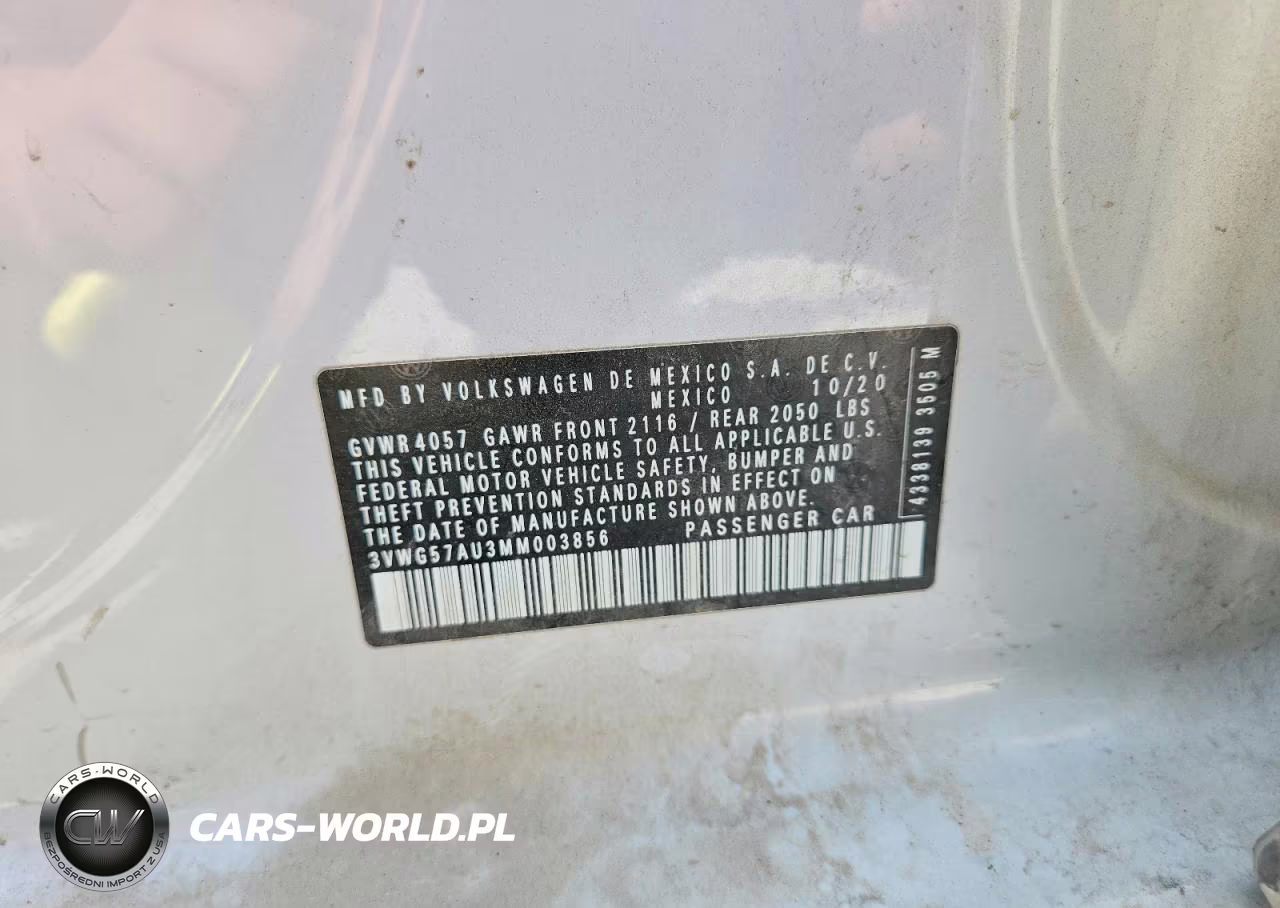 2021 Volkswagen Golf VIN:3VWG57AU3MM003856 - 12