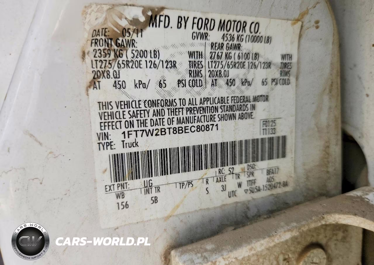 2011 Ford F250 Super Duty VIN:1FT7W2BT8BEC80871 - 12