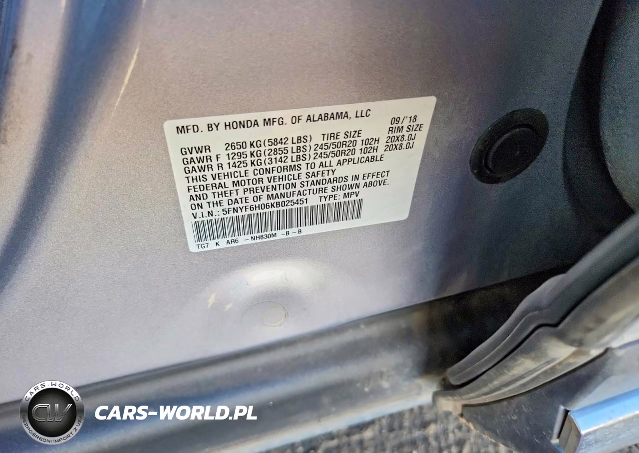 2019 Honda Pilot Elite VIN:5FNYF6H06KB025451 - 13