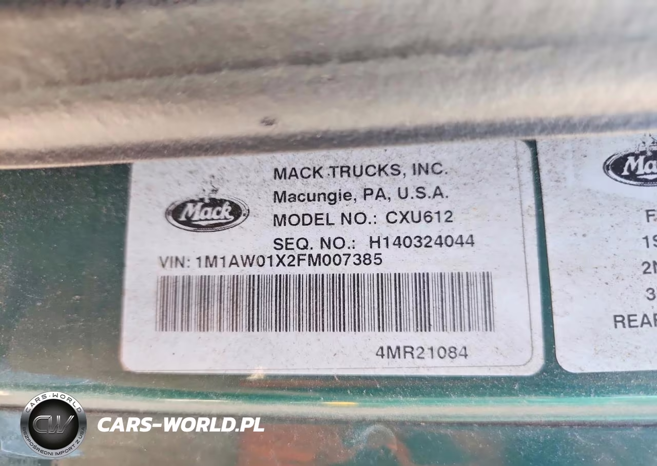 2015 Mack 600 Cxu600 - Semi Truck VIN:1M1AW01X2FM007385 - 10