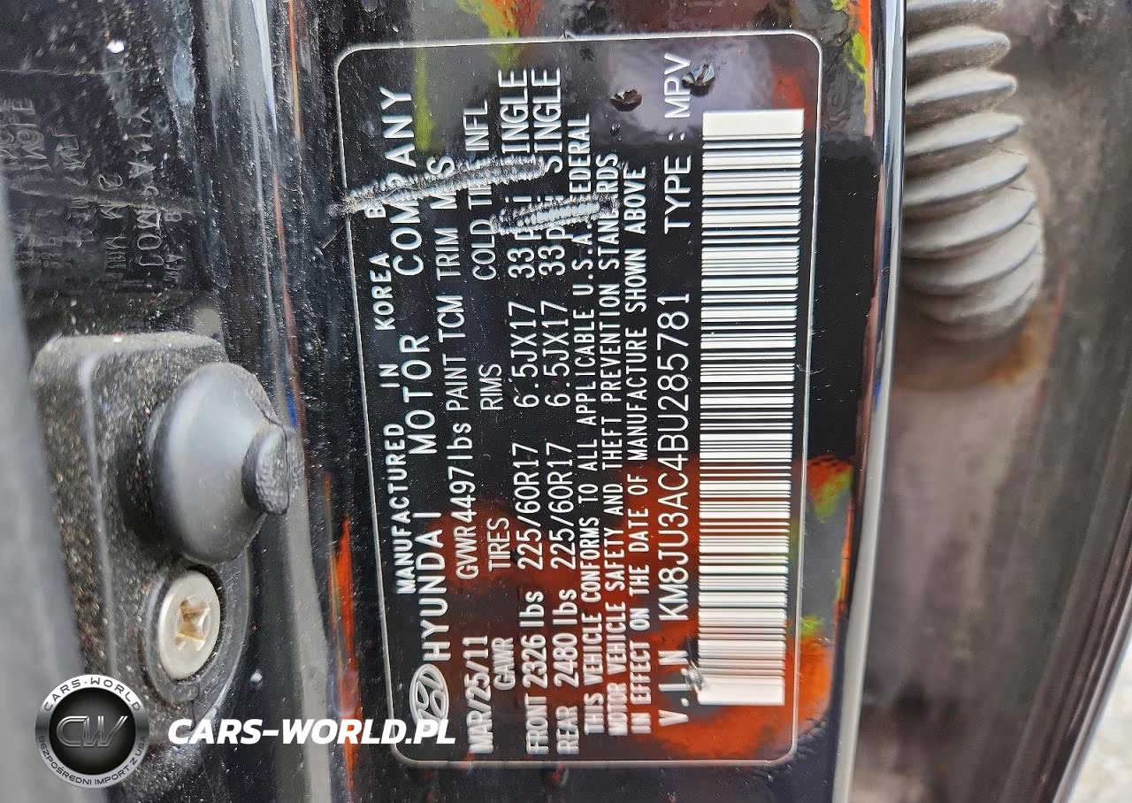 2011 Hyundai Tucson Gls VIN:KM8JU3AC4BU285781 - 13