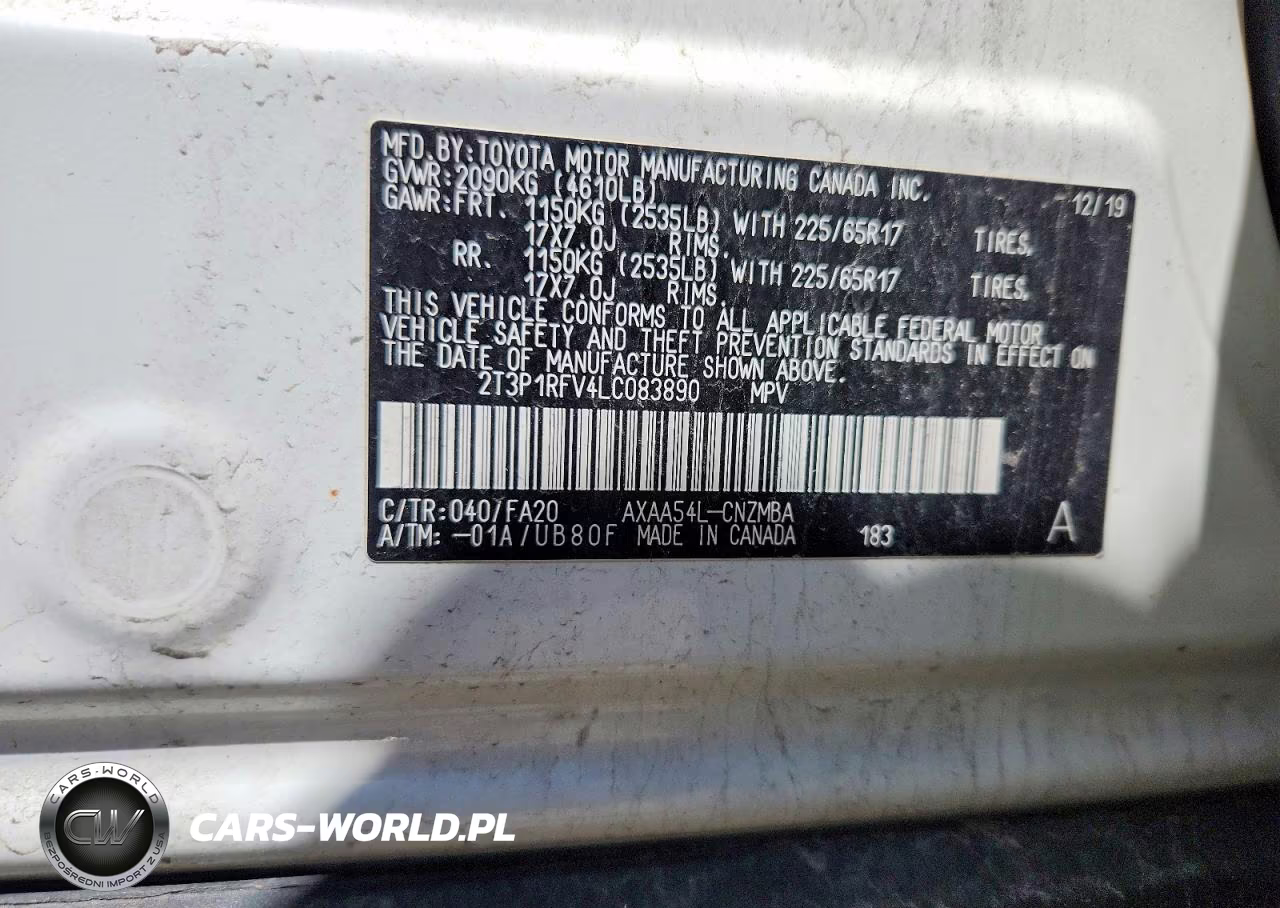 2020 Toyota Rav4 Xle VIN:2T3P1RFV4LC083890 - 12